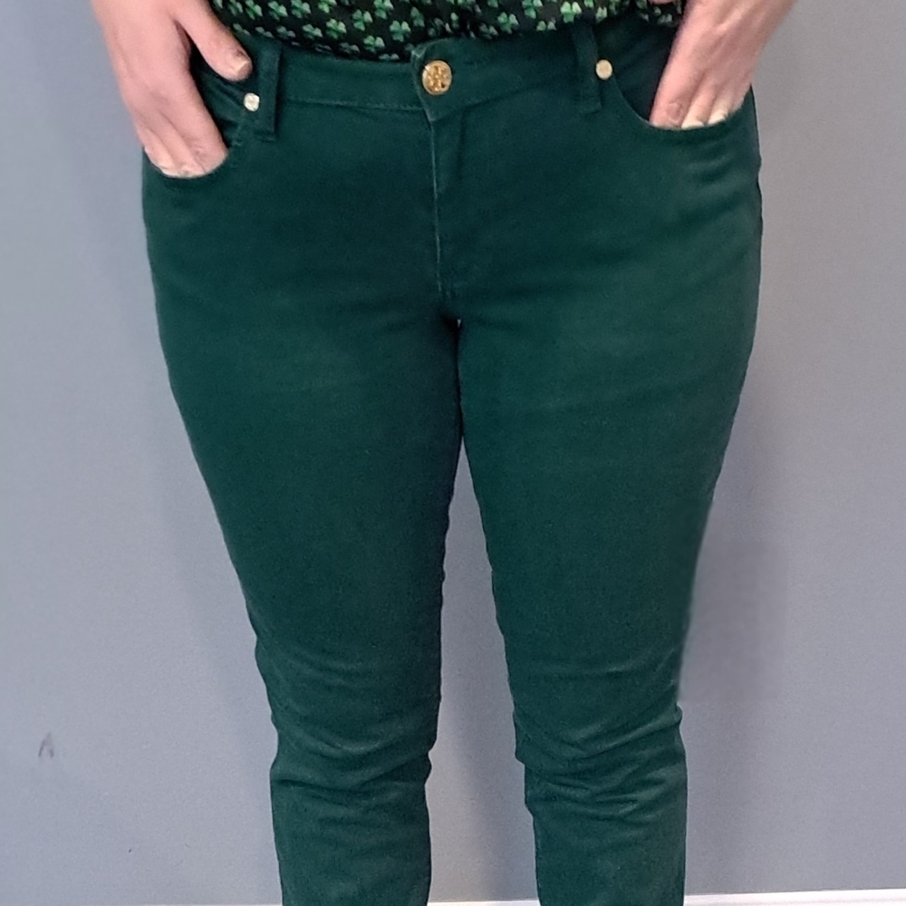Tory Burch Green Skinny Jeans